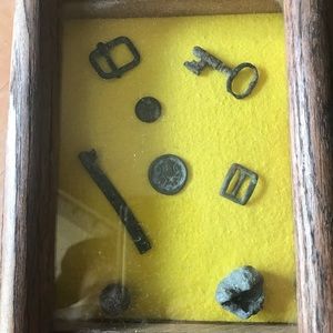 Civil War Artifacts in Shadowbox